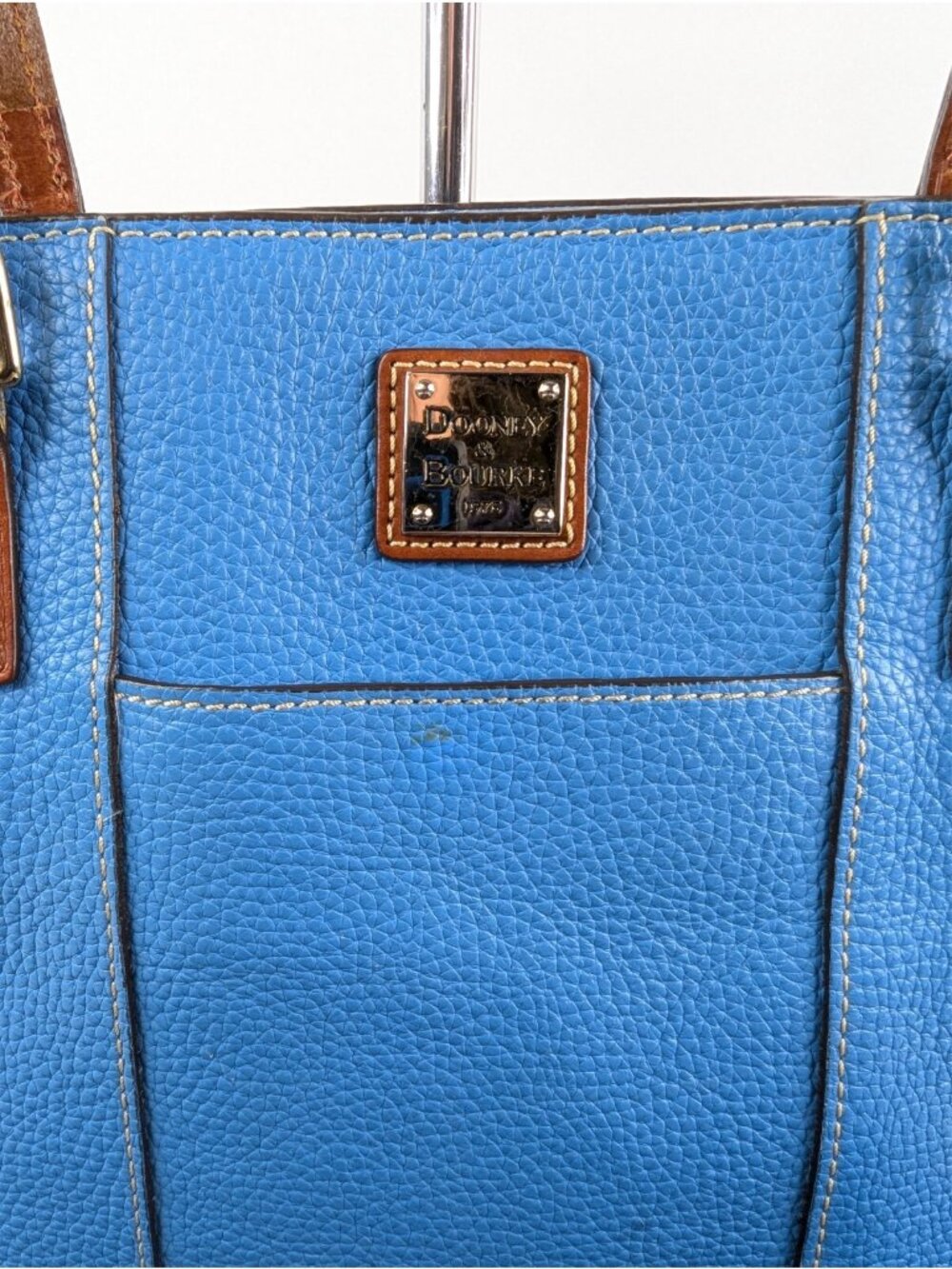 DOONEY & BOURKE Blue Pebble Grain Lexington Tote Purse Hand Bag - Picture 5 of 15